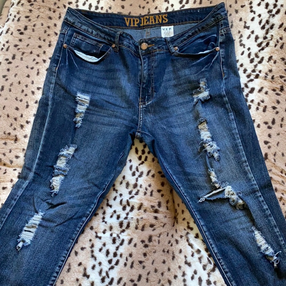 Distressed jeans